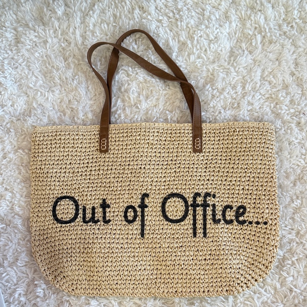 Style & Co. Cream Tote with Brown Straps
